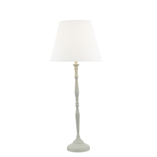Dar Lighting Joanna Buffet Table Lamp In White Finish With Linen Shade