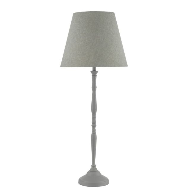 Dar Lighting Joanna Buffet Table Lamp In Grey Finish With Linen Shade