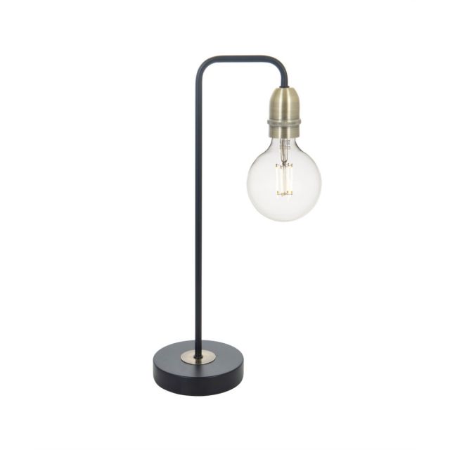 Dar Wisebuys Kiefer Table Lamp In Black And Antique Brass Finish