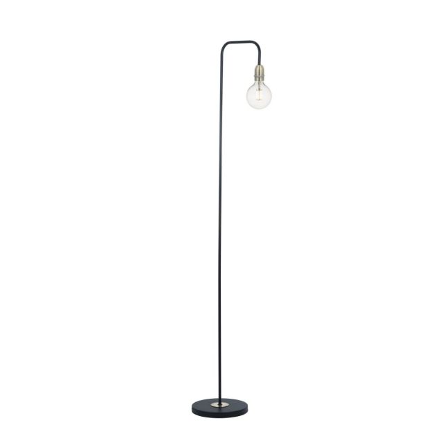 Dar Wisebuys Kiefer Floor Lamp In Black And Antique Brass Finish