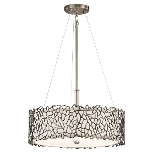 Silver Coral 3 Light Dual Mount Ceiling Pendant Light KL-SILVER-CORAL-P-A