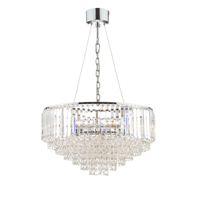 Laura Ashley Vienna 9 Light Chandelier In Polished Chrome With Crystal Glass
