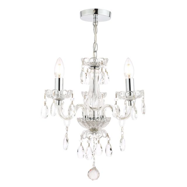 Laura Ashley Harriet 3 Light Crystal Chandelier in Polished Chrome Finish 