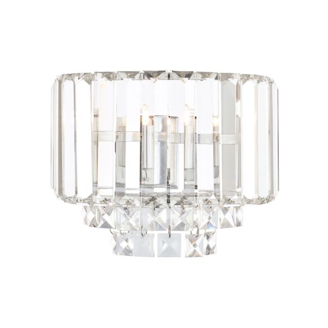 Laura Ashley Vienna Crystal Glass Wall Light In Polished Chrome Finish 