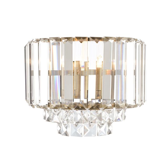 Laura Ashley Vienna Crystal Glass Wall Light In Antique Brass Finish 