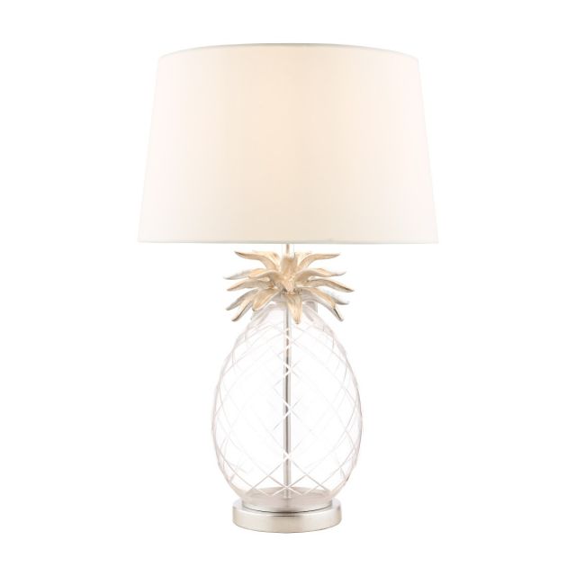 Laura Ashley Pineapple Clear Cut Glass Extra Large Table Lamp With Ivory Shade