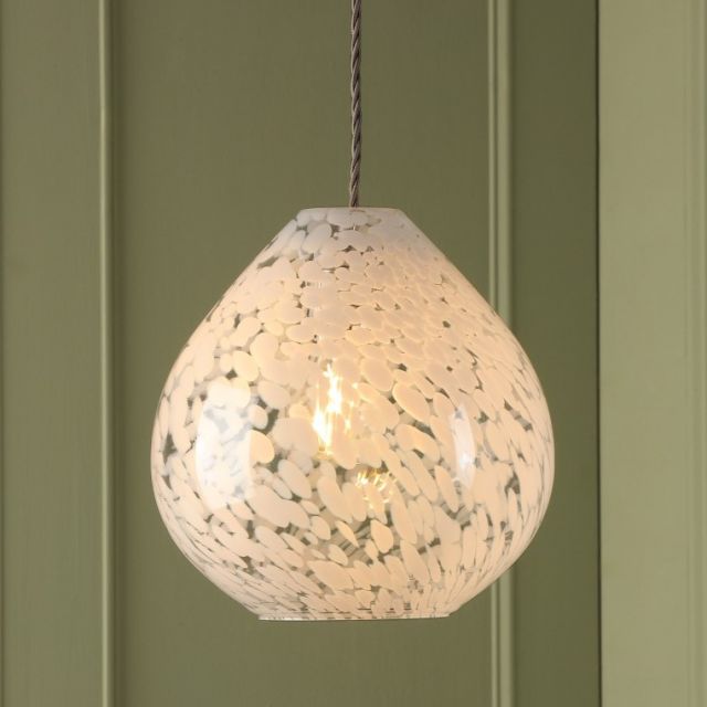 Laura Ashley Confetti Easy Fit White Art Glass Ceiling Pendant Light LA3756333-Q