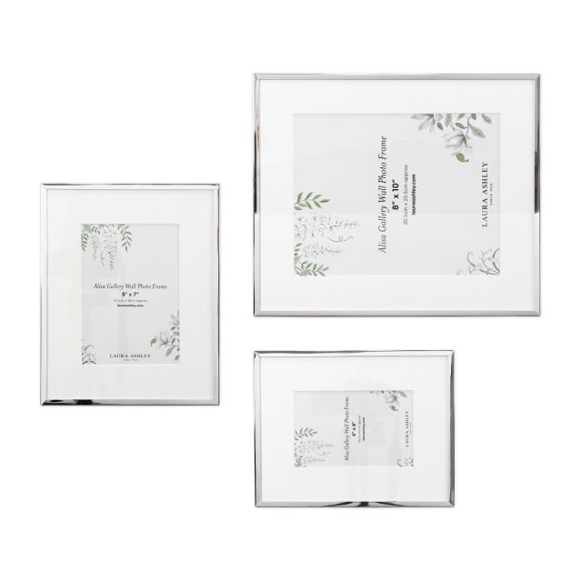Laura Ashley Alisa Gallery Wall Photo Frames In Polished Silver Set Of 3