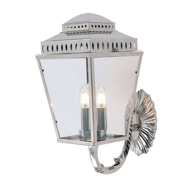Elstead MANSION-HOUSE-WB1-PN Mansion House 3 Light Wall Lantern Light In Polished Nickel