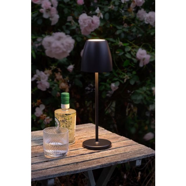 Dar Wisebuys Munich Outdoor Rechargeable LED Table Lamp In Black Finish IP54