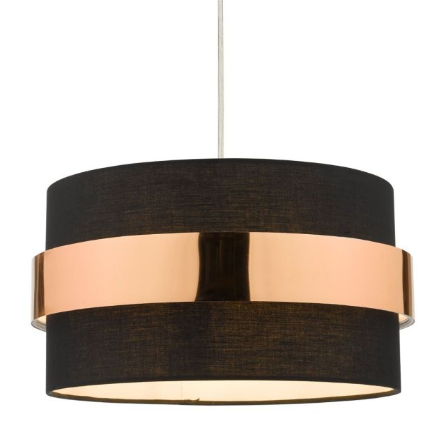 Dar Wisebuys Oki Easy Fit Ceiling Pendant Shade In Black And Copper 