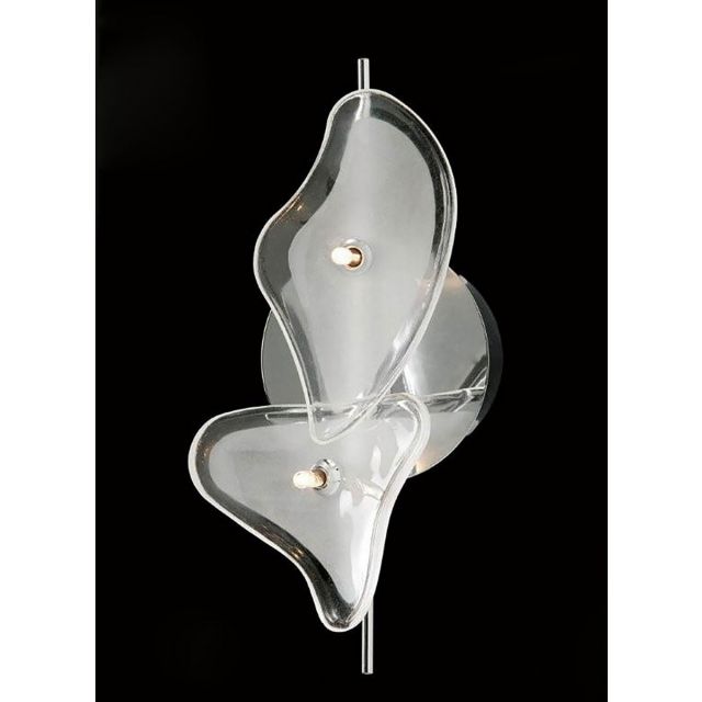 M0593 Otto 2 Light Halogen Chrome And White Wall Lamp