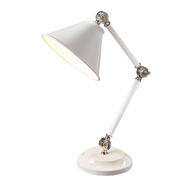 PV ELEMENT WPN Provence Element Mini Table Lamp In White And Polished Nickel