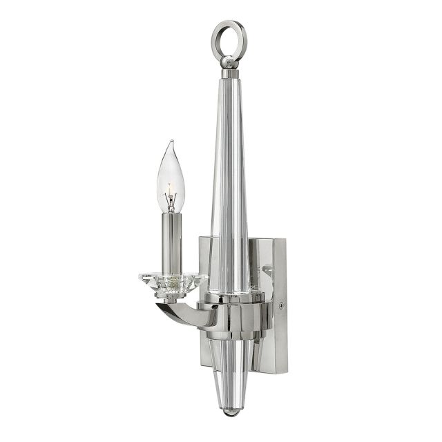 Quintiesse QN-ASCHER1 Ascher Single Crystal Wall Light In Polished Nickel Finish