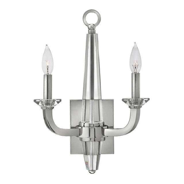 Quintiesse QN-ASCHER2 Ascher Twin Crystal Wall Light In Polished Nickel Finish