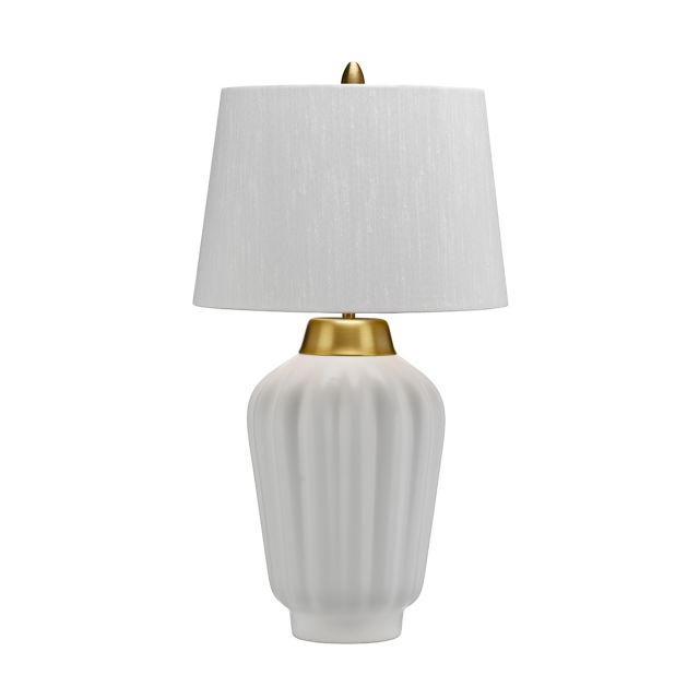 Quintiesse QN-BEXLEY-TL-WBB Bexley Modern Table Lamp In White And Brushed Brass