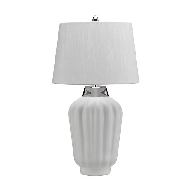 Quintiesse QN-BEXLEY-TL-WPN Bexley Modern Table Lamp In White And Polished Nickel