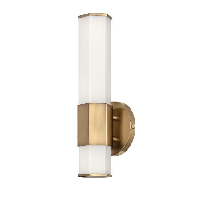 Quintiesse QN-FACET-LED1-HB-BATH Facet Single Integral LED Wall Light In Heritage Brass Finish