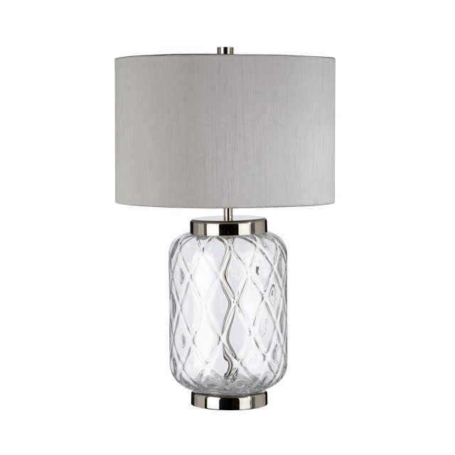 Quintiesse QN-SOLA-TL-S Sola Small Diamond Glass Table Lamp  With Silver Shade