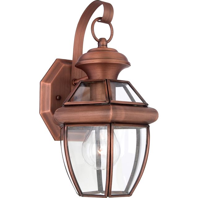 QZ-NEWBURY2-SAC Newbury Small Outdoor Wall Lantern In Aged Copper - H: 292mm