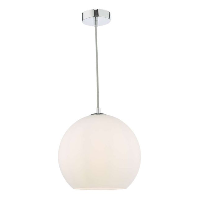 Dar Wisebuys Ryce Ceiling Pendant Light In Polished Chrome With Opal Glass 
