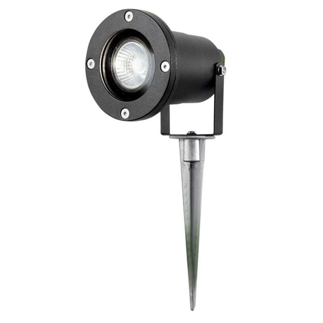 Searchlight 5001BK-LED Black Outdoor Garden Spike Light In Aluminium