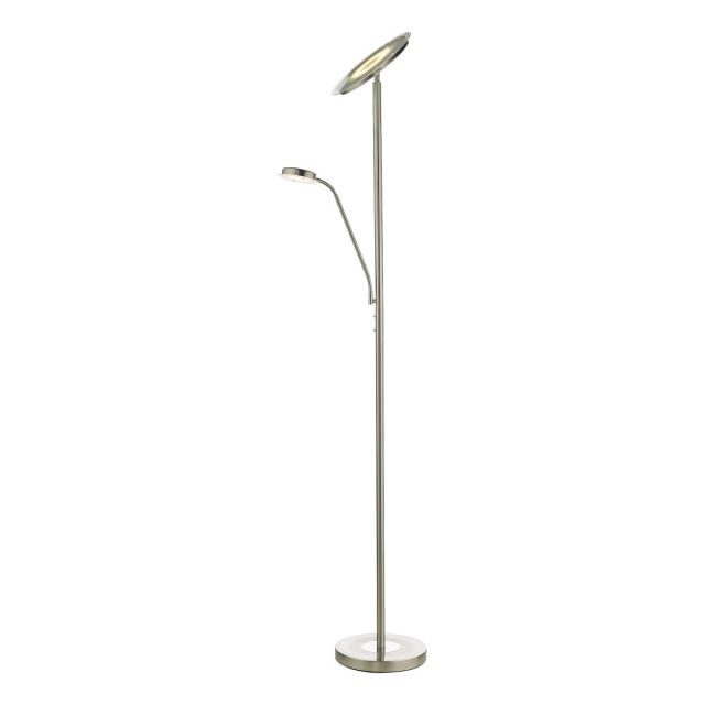 Dar Lighting Shelby LED Mother And Child Floor Lamp In Satin Nickel Finish SHE4946