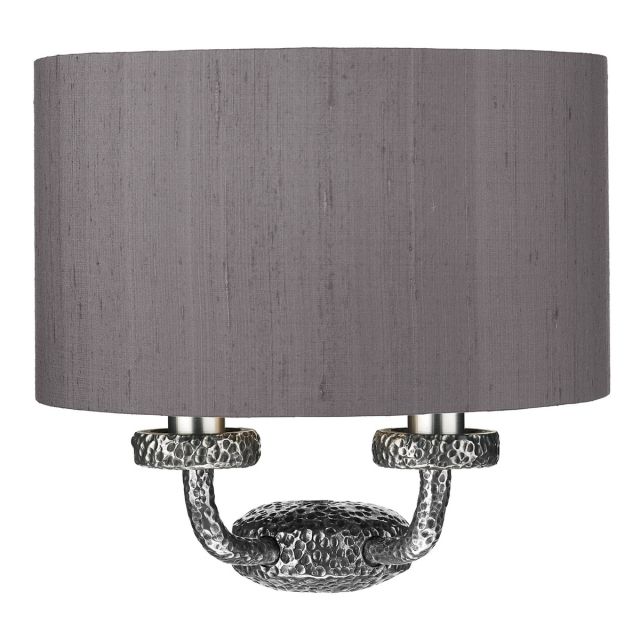 David Hunt Lighting SLO3067-37-SI Sloane Wall Light In Pewter with Charcoal Shade