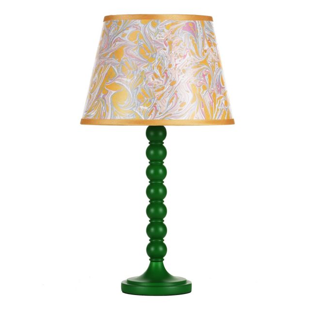 Dar Lighting Spool Table Lamp Base Only In Green Finish