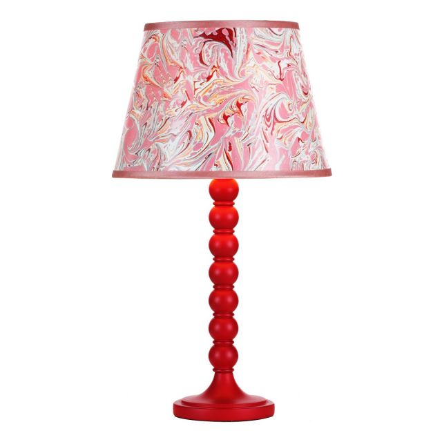 Dar Lighting Spool Table Lamp Base Only In Red Finish
