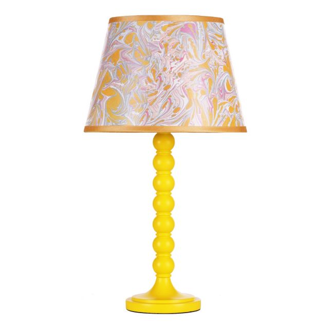 Dar Lighting Spool Table Lamp Base only In Yellow Finish