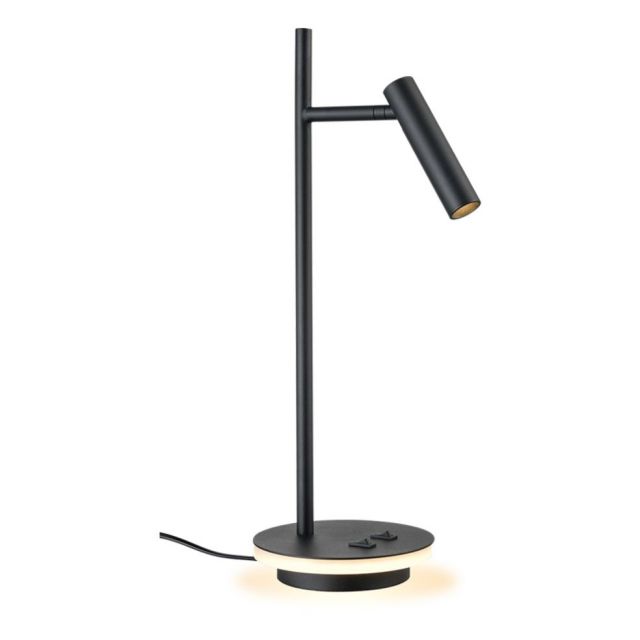 Leo Table Lamp In Black Finish With Reading Light And Illumination Around The Base T604