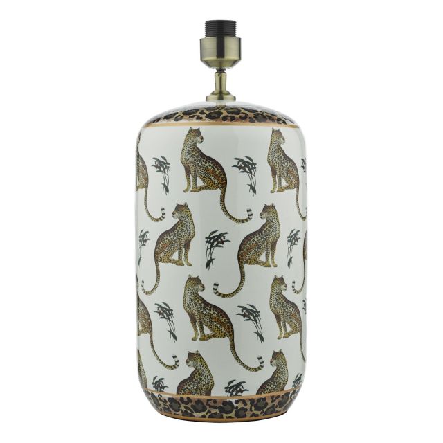 Dar Lighting Tigris Table Lamp Base Only With Leopard And Foliage Motif TIG422