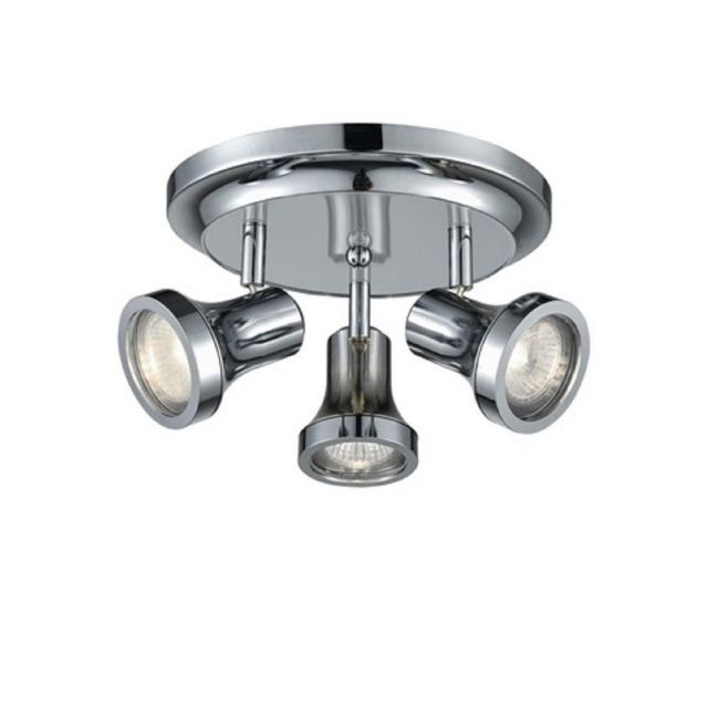 SP9043 Three Light Bathroom Ceiling Spotlight In Chrome With Adjustable Heads
