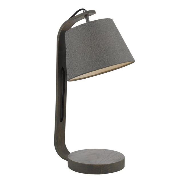 Dar ZAK4239 Zakara Table Lamp With Black Grey Linen Shade