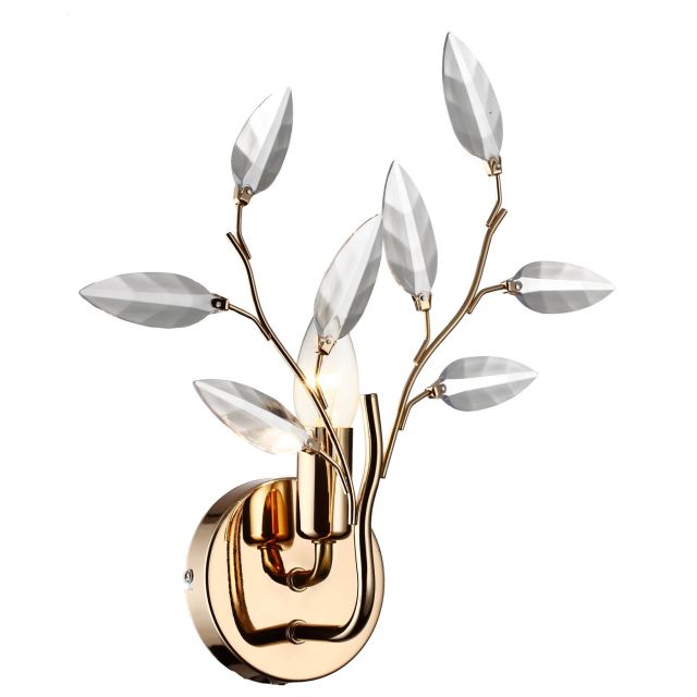 Willow 1 Light Wall Light Fitting In French Gold