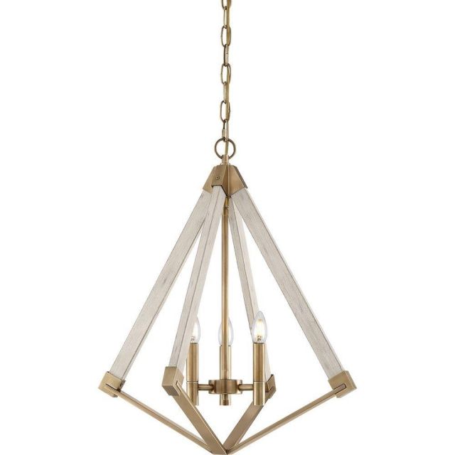 QZ/VIEWPOINT/S Viewpoint 3 Light Ceiling Chandelier In Weathered Brass
