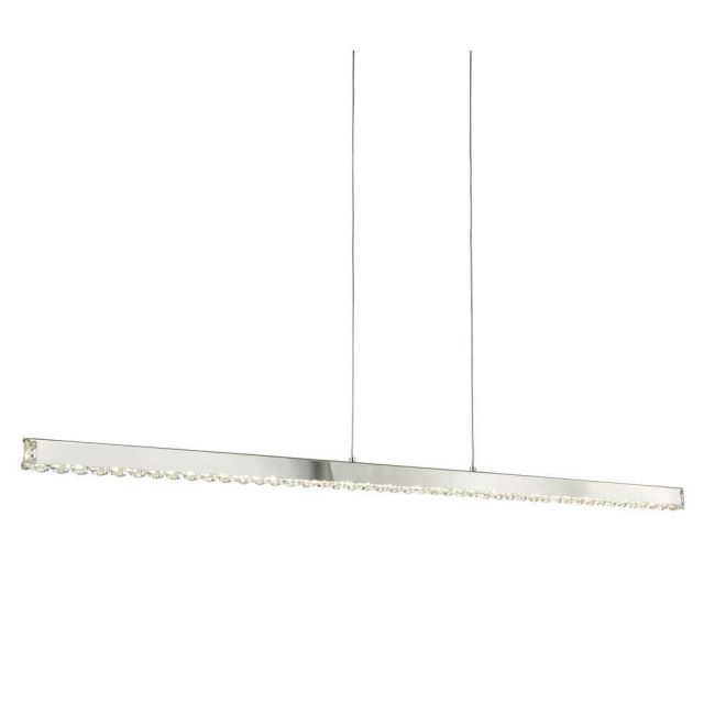 Searchlight 7005CC Clover Straight Ceiling Pendant Light In Chrome And Crystal Glass