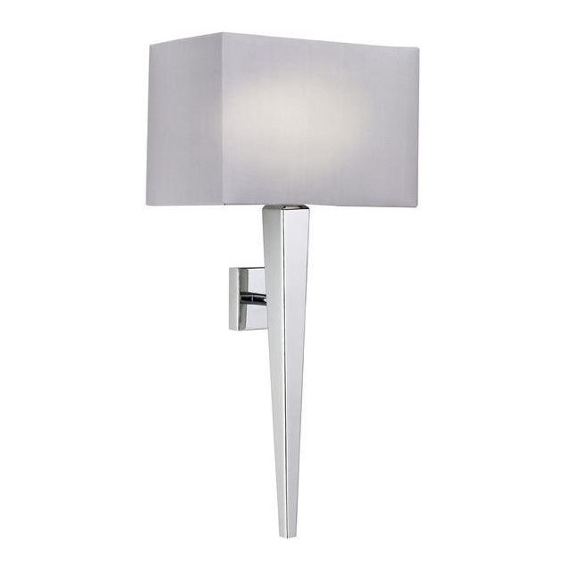 Endon MORETO-1WBCH Chrome Wall Light Complete With Grey Shade