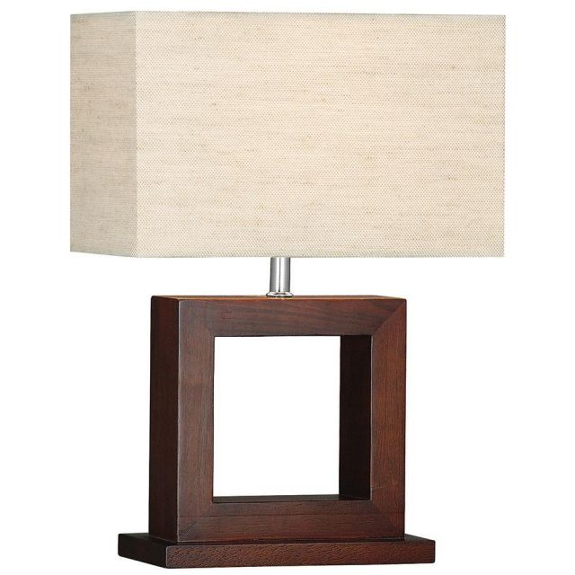 Searchlight 9000 Cosmopolitan Wooden Effect Square Table Lamp
