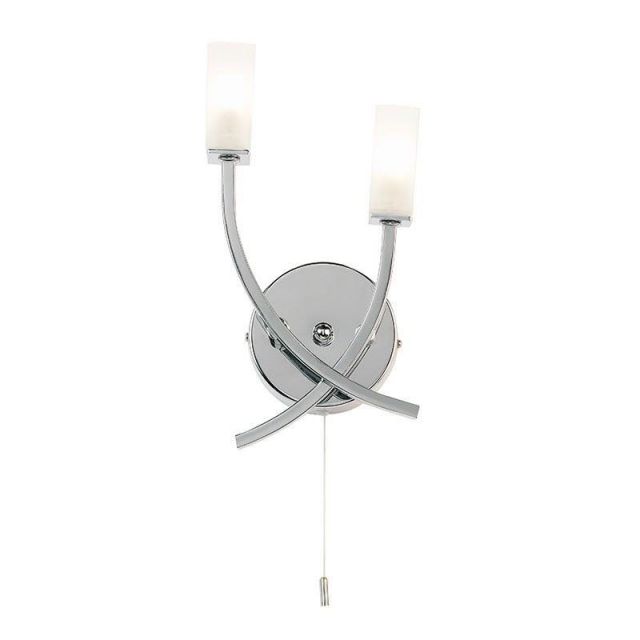 Endon 146-2CH 2 Light Modern Chrome Wall Light with Switch