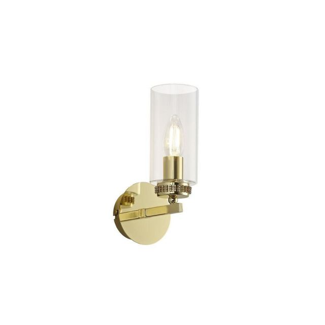Benz 1 Light Wall Light In Polished Gold With Clear Glass