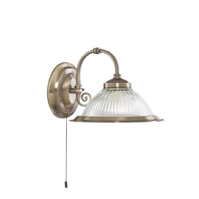 Searchlight 9341-1 American Diner 1 Light Wall Light In Antique Brass