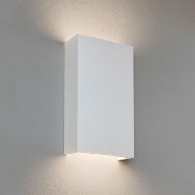Astro 1325010 Rio Two Light LED Wall Light In White Plaster With Phased Dimmer - W: 190mm