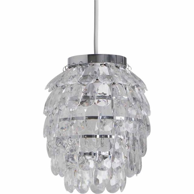 Pineapple Easy Fit Ceiling Pendant Light In Polished Chrome Finish 