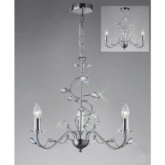 Diyas IL31213 Willow Ceiling Pendant Light in Polished Chrome