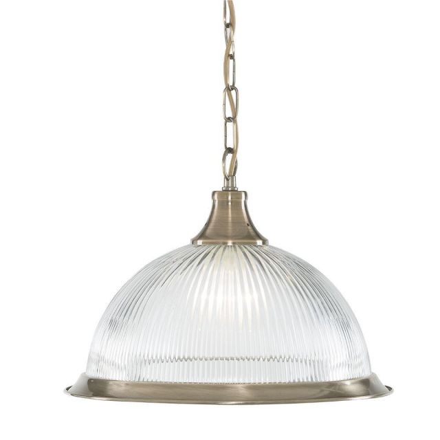 Searchlight 9369 American Diner 1 Light Ceiling Pendant Light In Antique Brass
