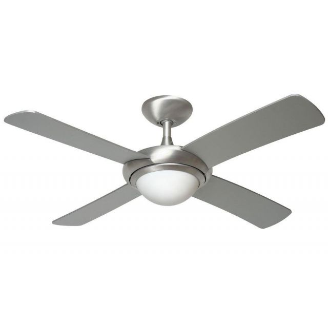 Fantasia 115311 Orion 44 Inch 4 Blade Ceiling Fan In Brushed Aluminimum,  Matt Silver Blades And Light