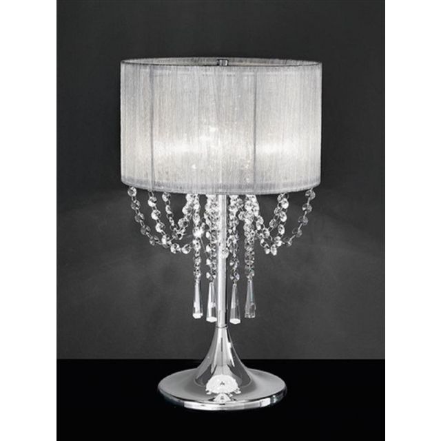 T970 3 Light Chrome and Crystal Table Lamp