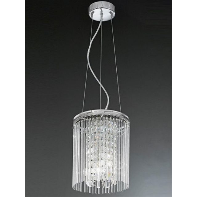 F2310/3 Chrome and Crystal Ceiling Pendant